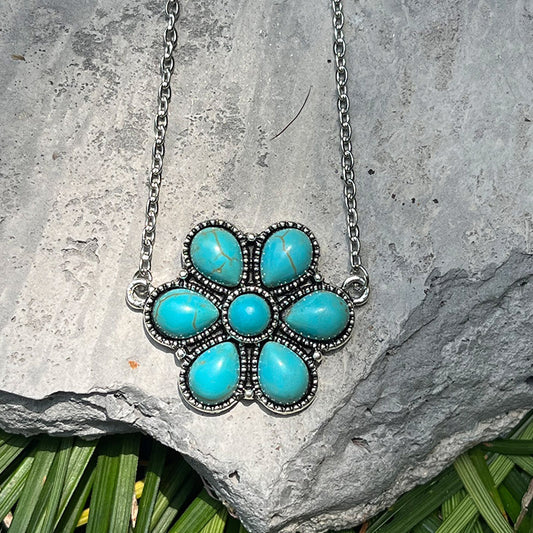 Turquoise Pendant Necklace Western Vintage Necklaces Jewelry