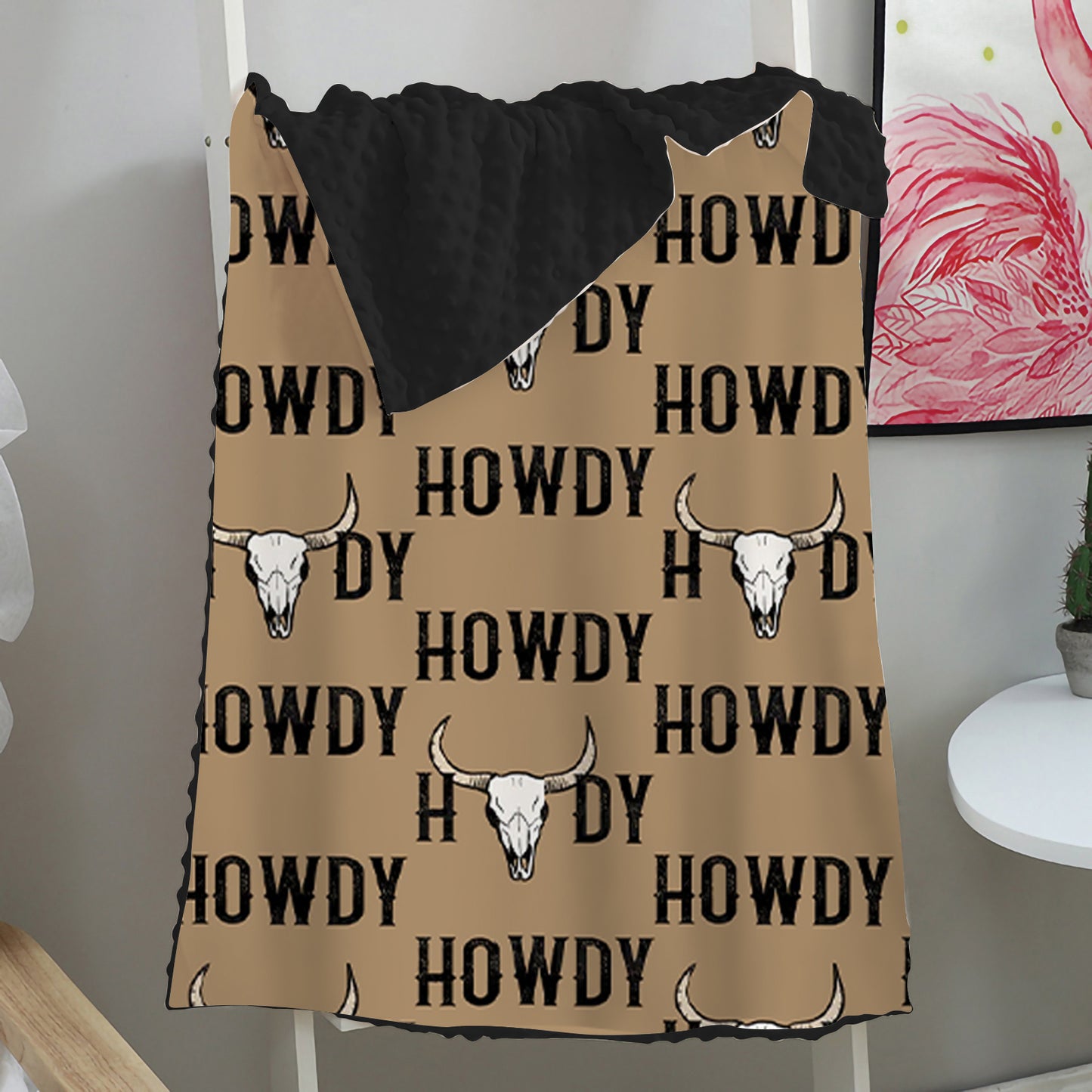 Western Style Howdy Series Baby Minky Blanket  (MOQ:1pc per design)