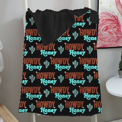 Western Style Howdy Series Baby Minky Blanket  (MOQ:1pc per design)