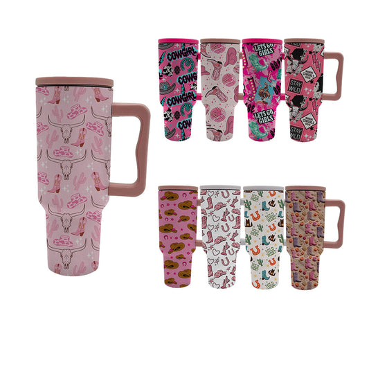 20pcs Western Style Cowgirl Series Four Generation Handle + Lid 40oz Tumbler
