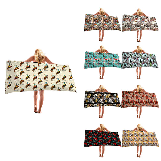 Western Style Cowboy Series Beach Towel (MOQ:1pcs per design)