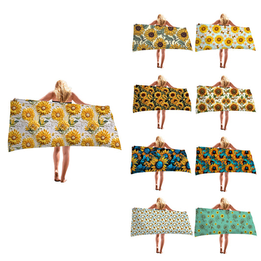 Western Style Sunflower Series Beach Towel  (MOQ:1pcs per design)