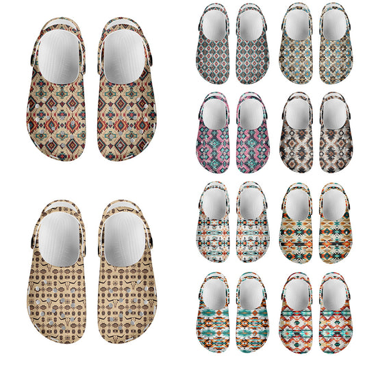 Western Style Aztec Series Crocs Shoes (MOQ:1pcs per design)