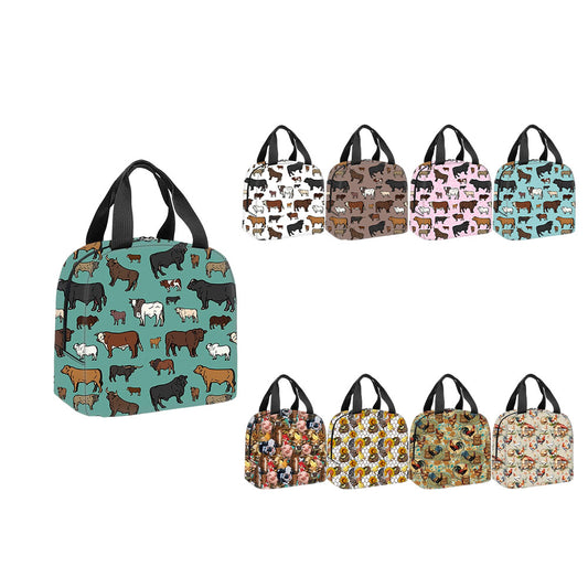 Western Style Teal Cattle Series Lunch Bag  (MOQ:1pcs per design)