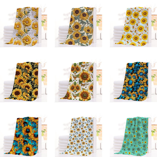 Western Style Sunflower Series Bathroom Towels (MOQ:1pc per design)